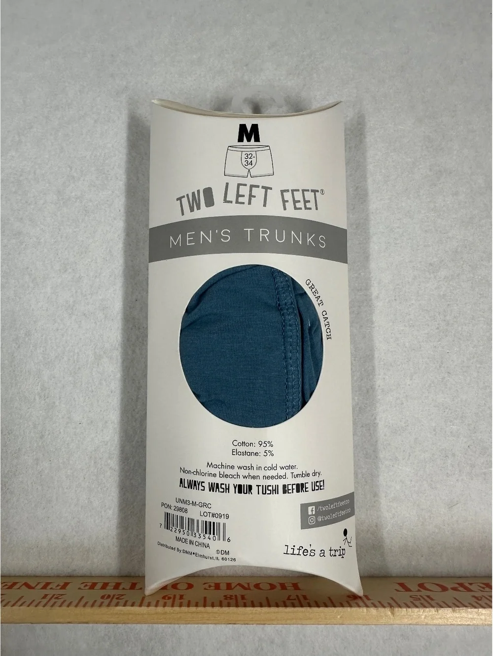 Two Left Feet Men's Trunks Great Catch Size M 32-34 Cotton Blend Boxer Briefs
